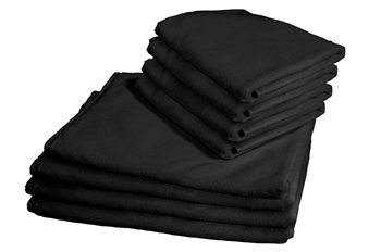 8 Pak Micro-fiber håndklæder - Sort - Borg Living
